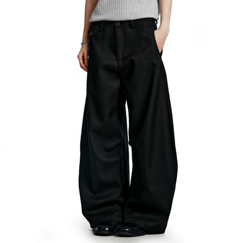 Classic Striped Wide-Leg Trousers