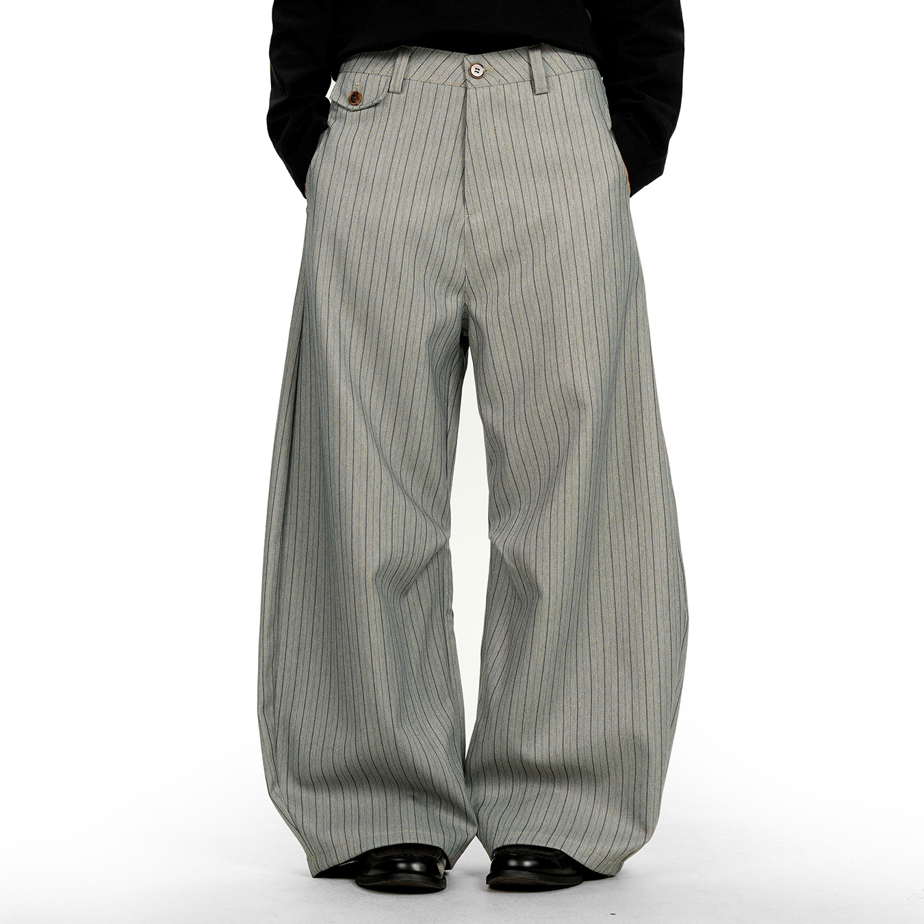 Classic Striped Wide-Leg Trousers
