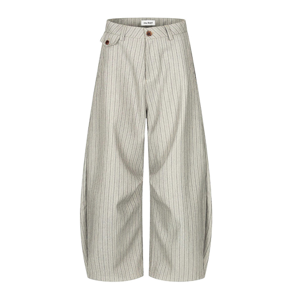 Classic Striped Wide-Leg Trousers